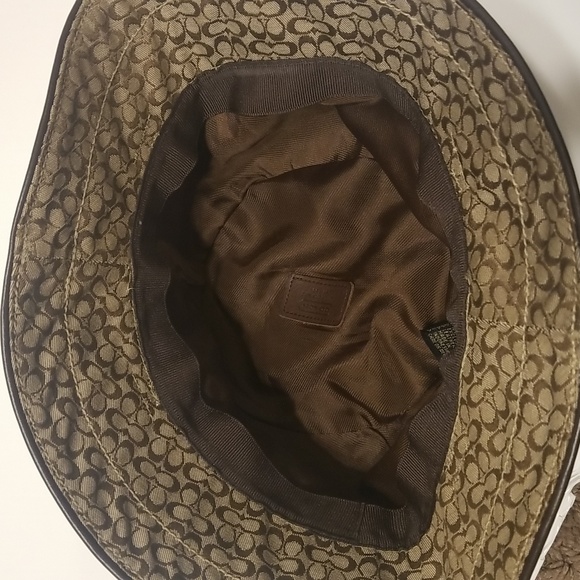 EUC Coach bucket hat leather in trim, brown/tan - Picture 6 of 6